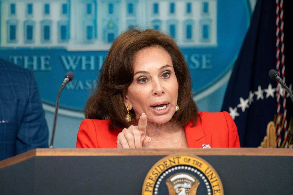 Jeanine Pirro speaking at podium