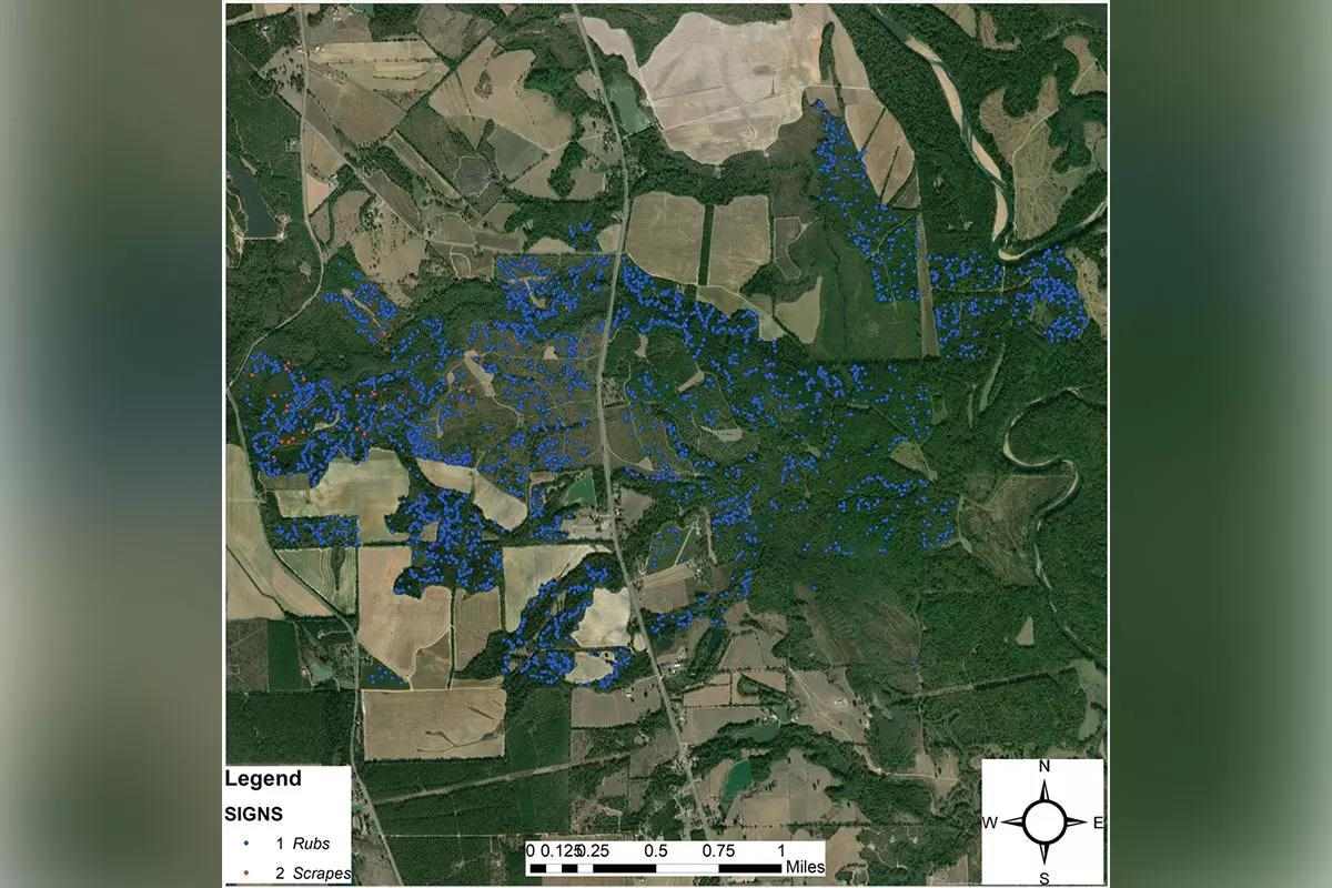 Maps of rub locations on property