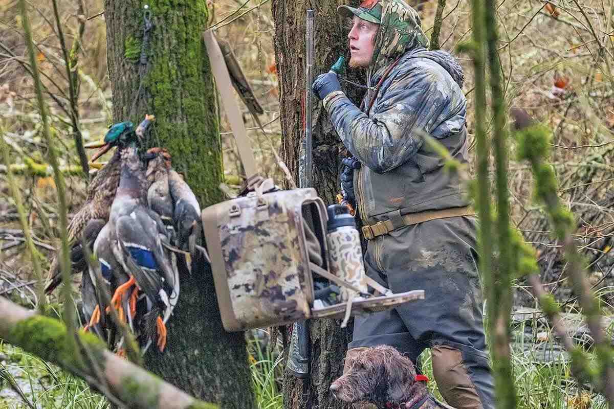 duck caller in timber