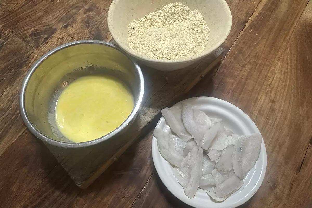 fish fry ingredients on table