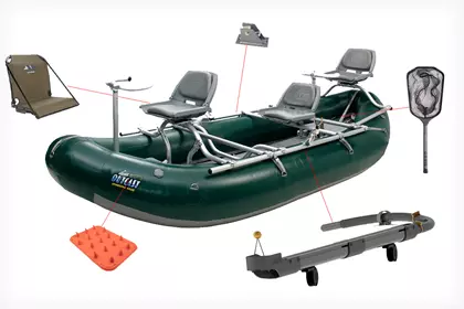 boat accessories for fly fishing Rising Net Package Arctic White powder Fly Fishing Boats - Fly