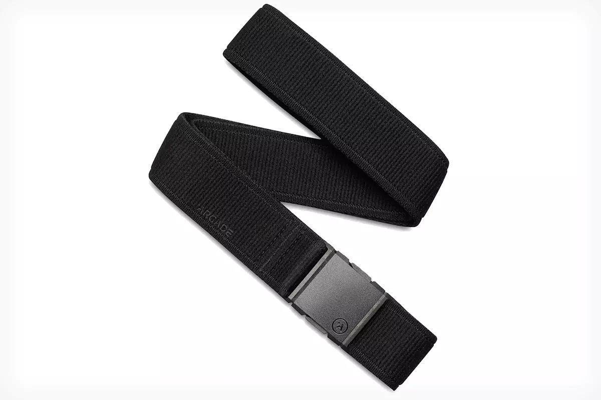 Studio photo of a folded black belt. 