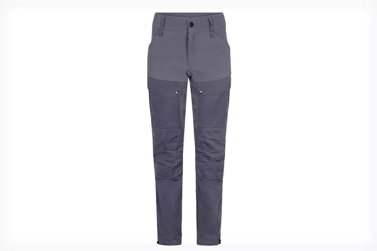 Studio photo of gray heavy-duty women's pants.