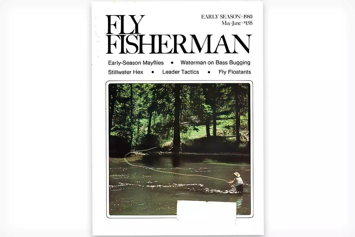 The cover of the May-June 1980 issue of Fly Fisherman showing a man fly casting on a river. 
