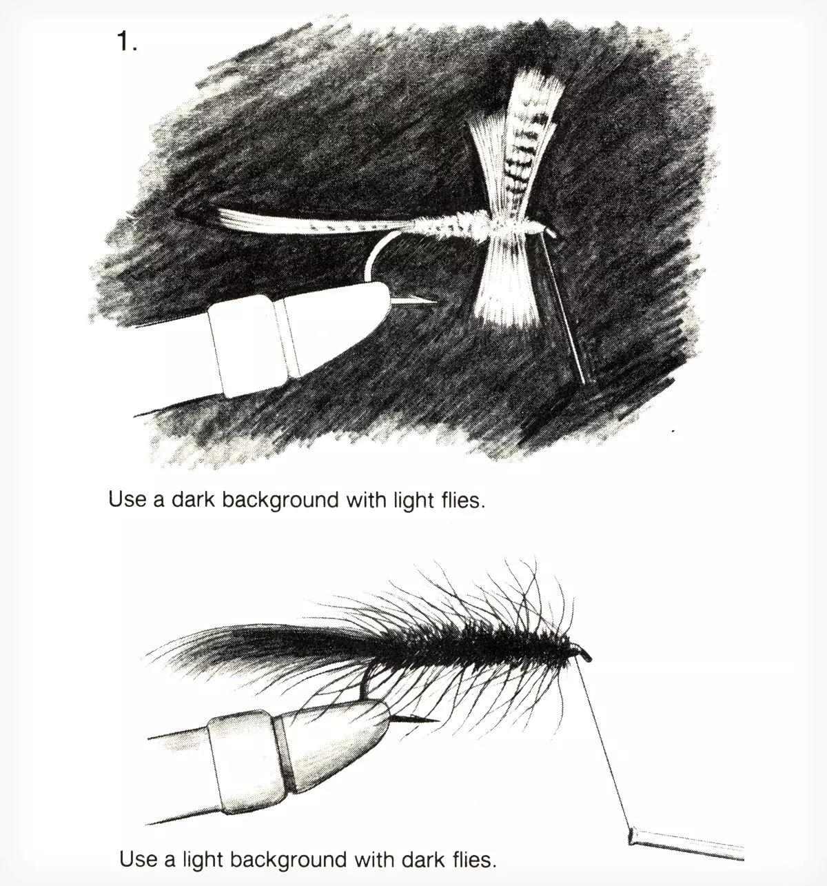 An illustration of a fly-tying tip.