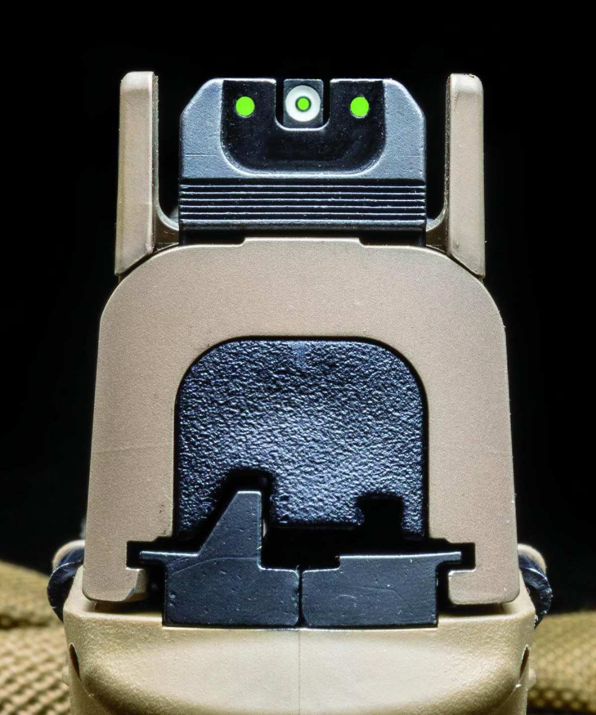 Trijicon’s three-dot, suppressor-height night sight