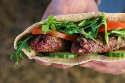 Goose Kofta Kebabs Pita Sandwich Recipe