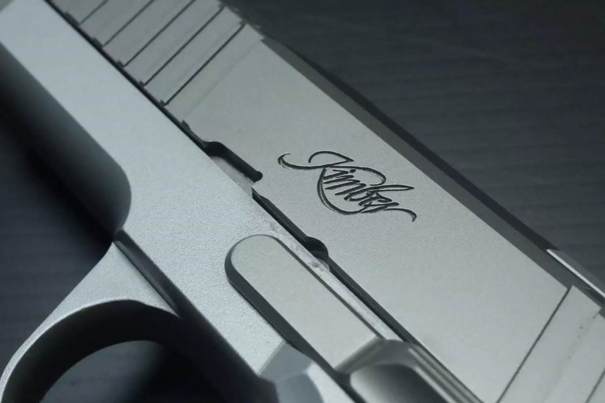 Kimber engraving on the slide of the KDS9c