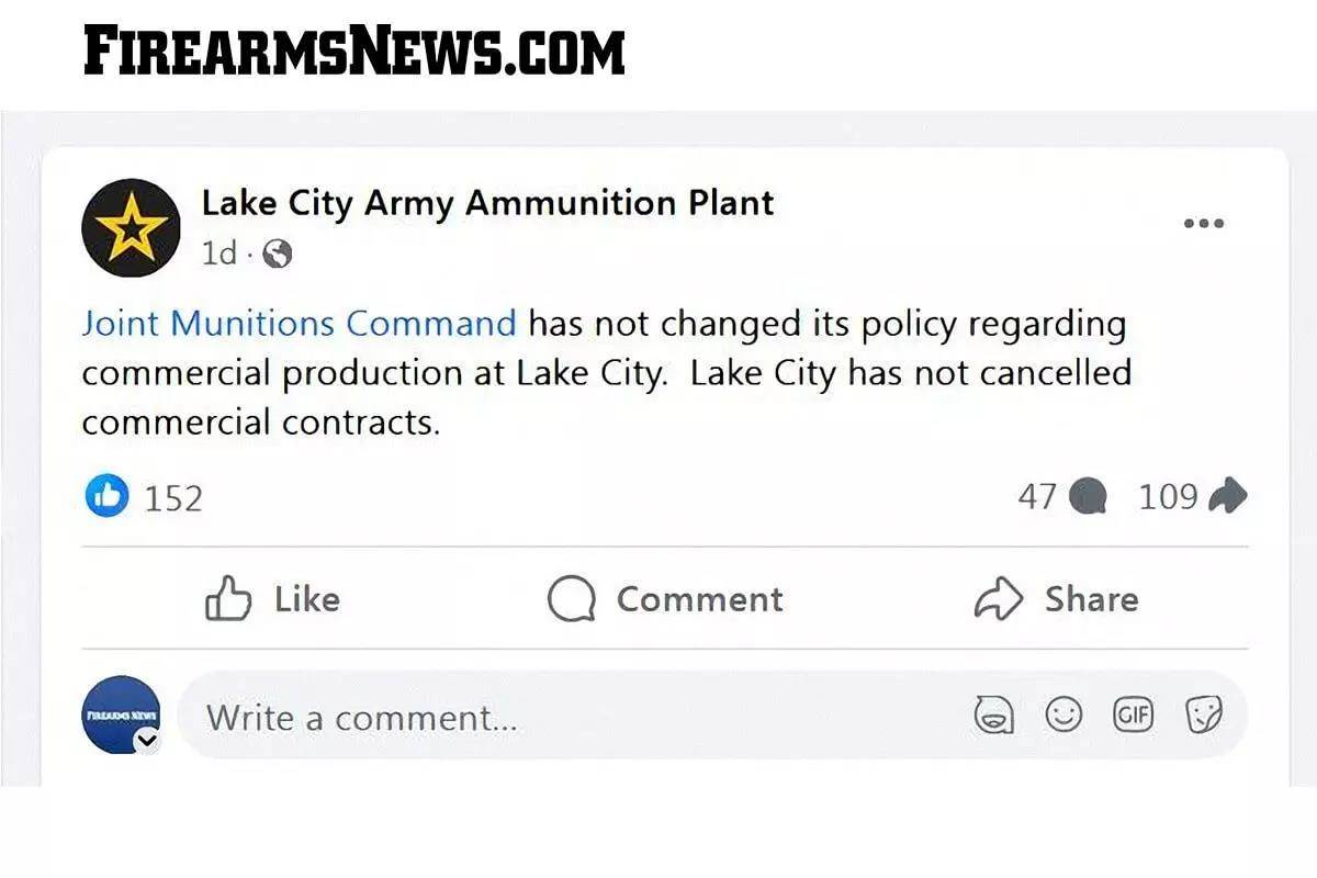 Lake City Army Ammunition Plant Contract Cancellations Rumor is FALSE