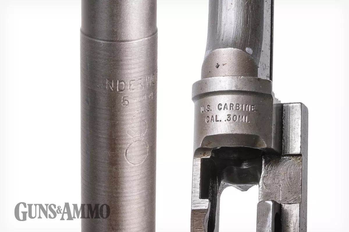 thumbnail interactive-video image 1 of M1 Carbine Type 4 Hammer - US Made Steel, .30 Carbine, Vintage Rifle Part 1 of 4