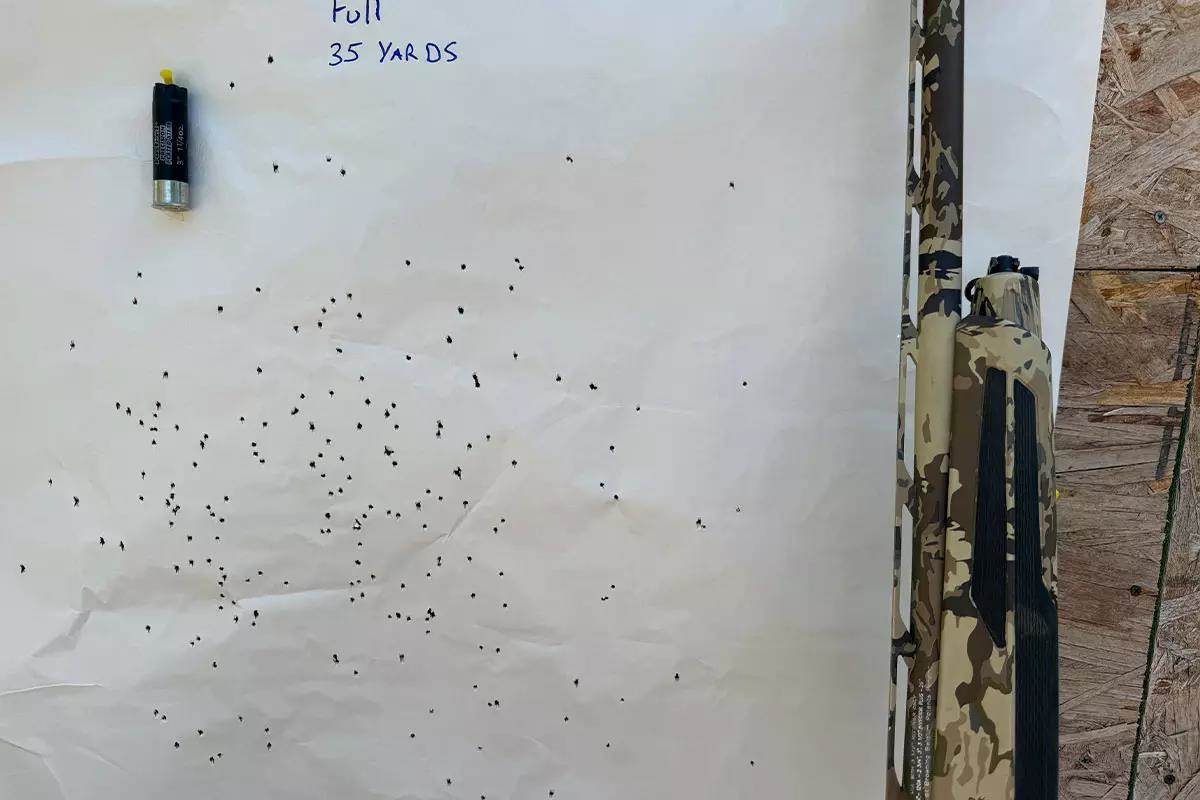 Full choke pattern on paper