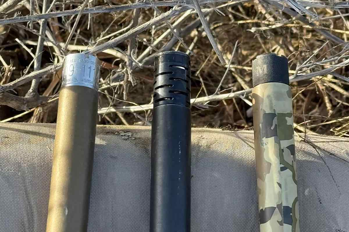Three shotguns barrels with different chokes