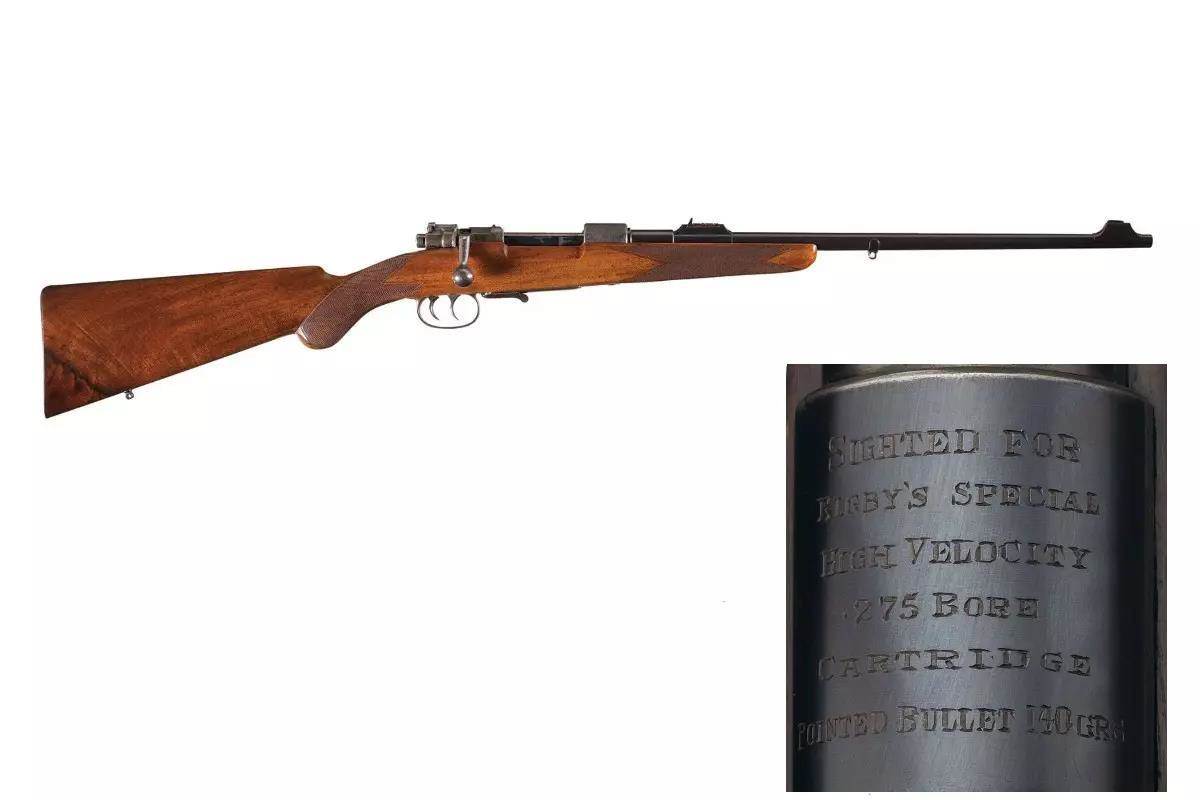 .416 Rigby African hunting rifle on a white background.