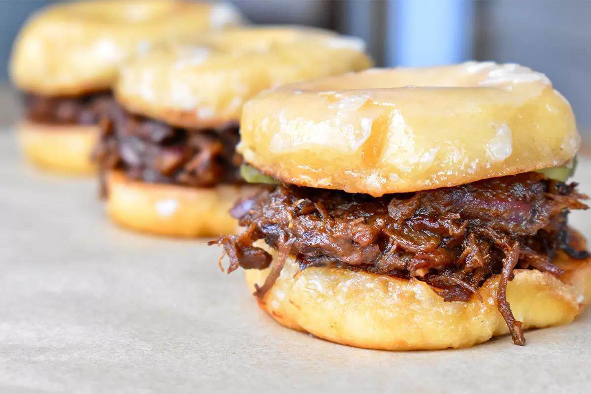Pulled Bear Meat Donut Sliders Recipe - Petersen's Hunting