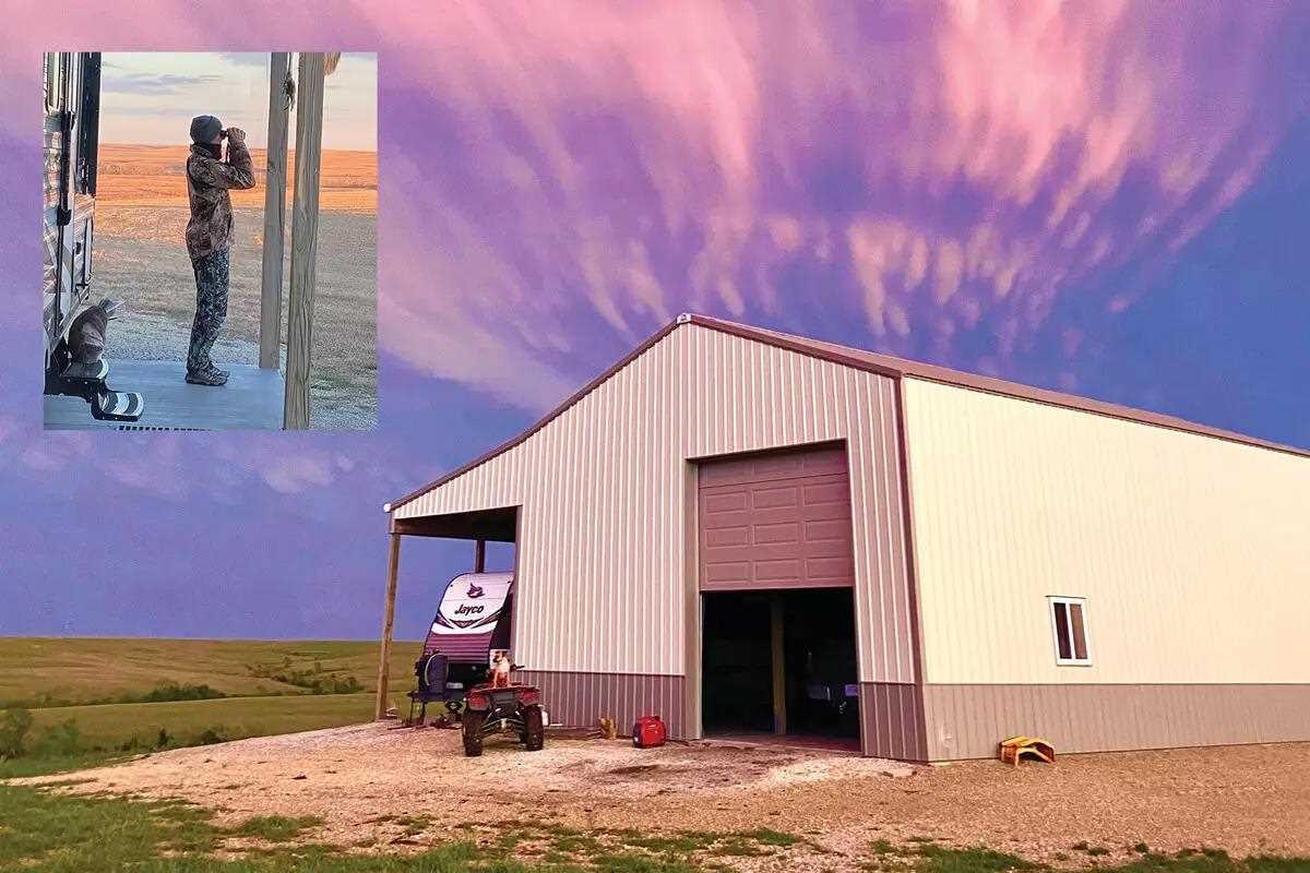 house with scenic sky above and glassing from porch