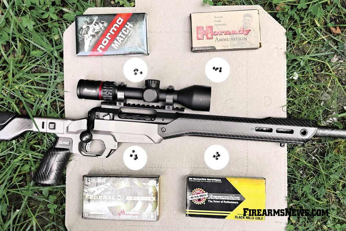 target showing rifles accuracy with 4 ammo brands