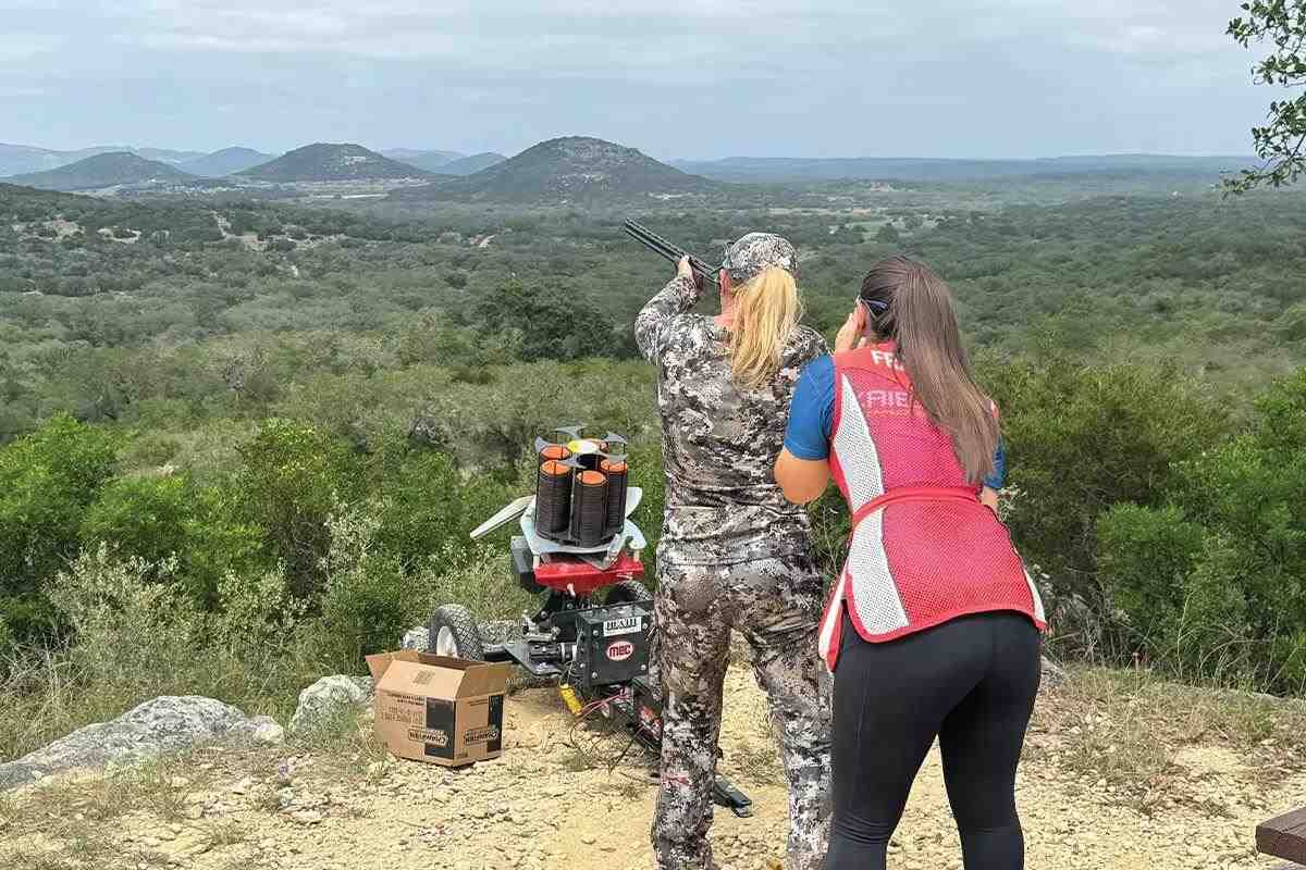 women shooting clays