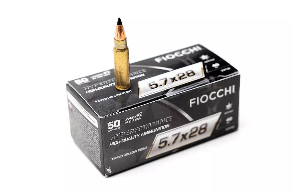 Box of Fiocchi 5.7x28mm ammunition