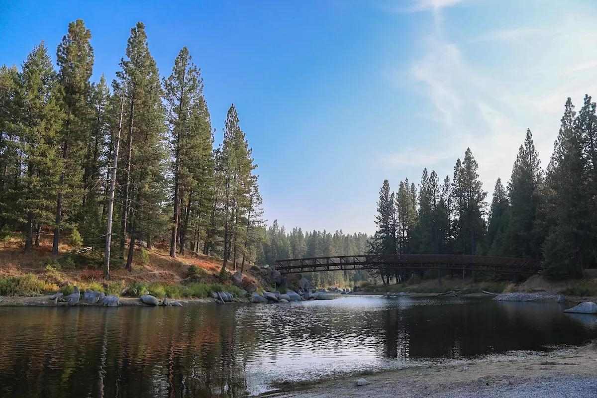 A scenic view of a trout lake in Idaho. 