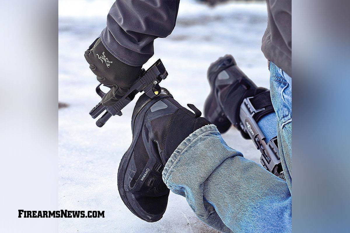 Racking the pistol off heel