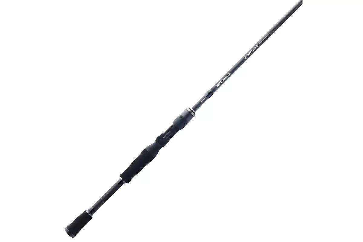 A studio photo of a baitcasting rod. 