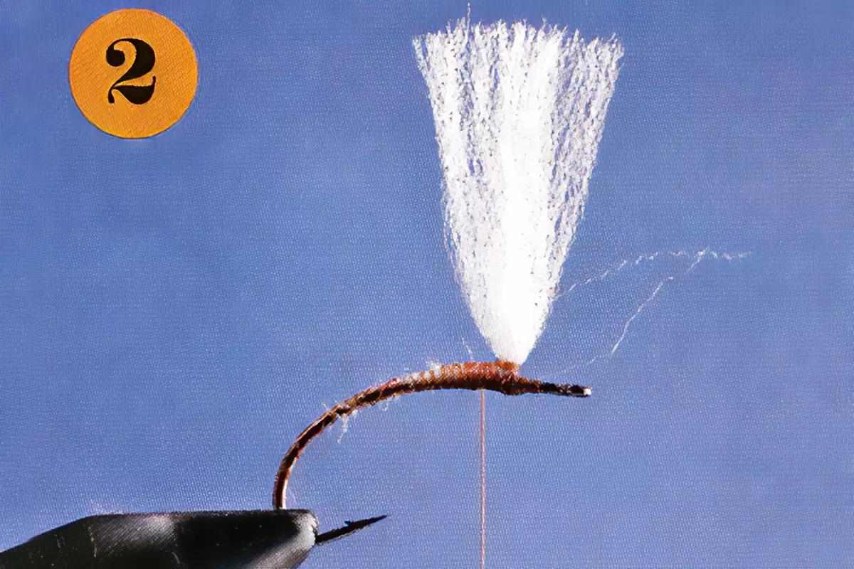 A fly-tying step for the Klinkhamer Special.