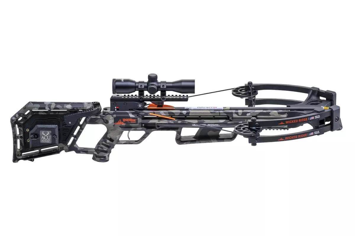 A studio photo of a TenPoint crossbow.