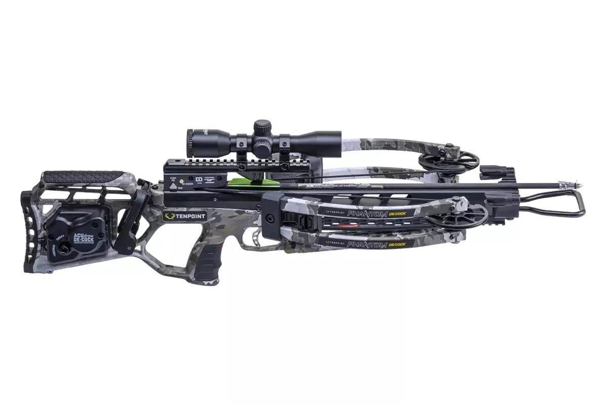 A studio photo of a TenPoint crossbow.