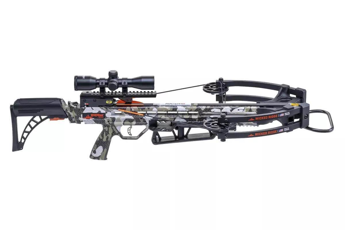 A studio photo of a TenPoint crossbow.