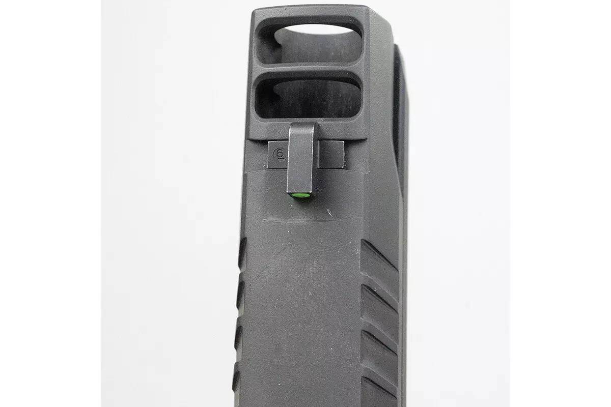 top of muzzle and slide