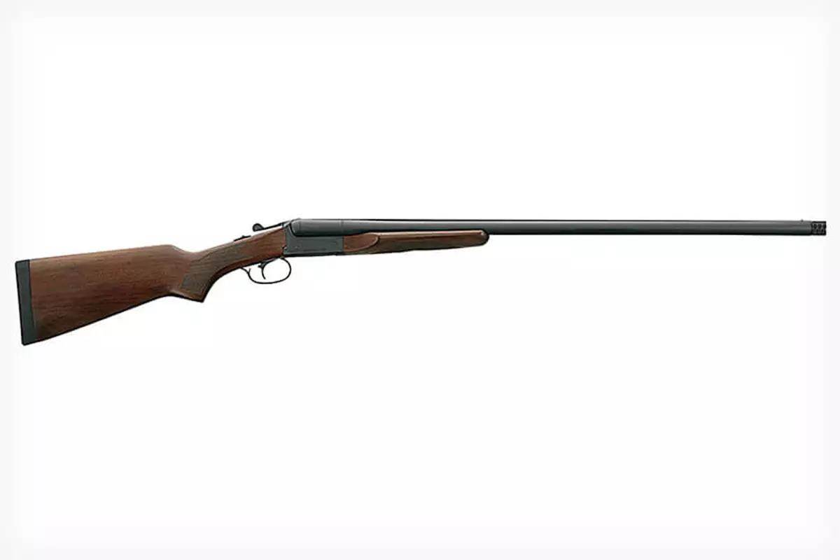 A Stoeger Uplander Field side-by-side shotgun on a white background.