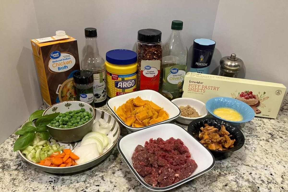 ingredients for venison cornish pasty