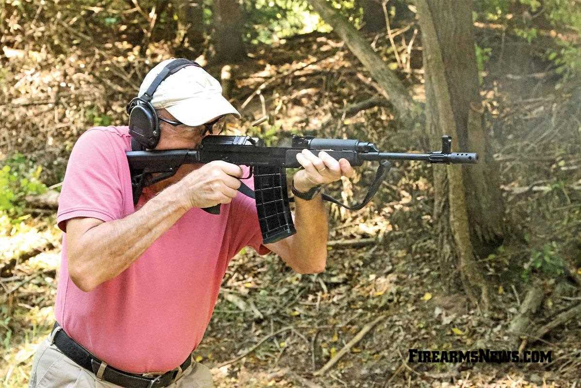 Author firing VZ58 rifle