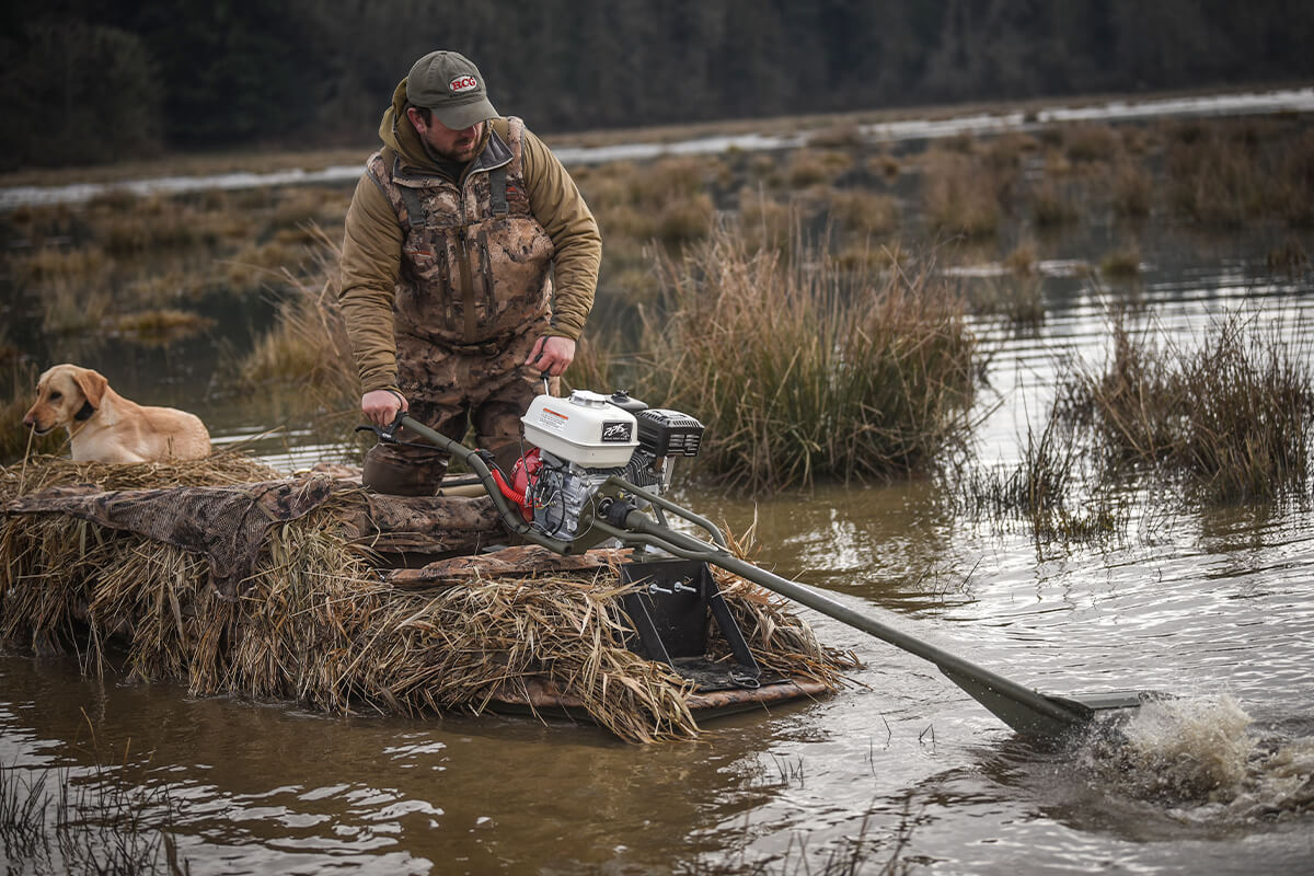 duck hunting boats with mud motor