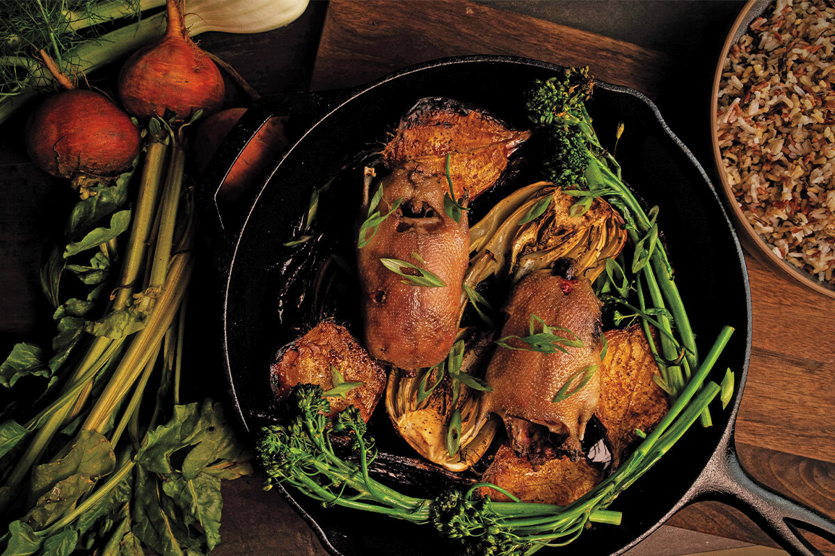 Roasted Teal with Root Vegetable Recipe