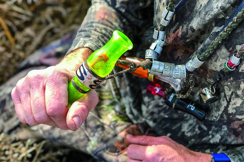 Goose hunter with goose call