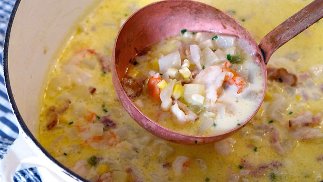 All About Chowder - Plus, A Recipe for Chowder with Corn, Potatoes, Shrimp and Bourbon