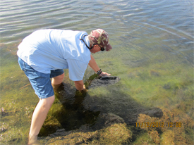 Jackson releases a 9-pound lunker in a neighborhood pond in Osceola County