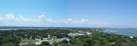 A view of St. Augustine from atop Anastasia Island.